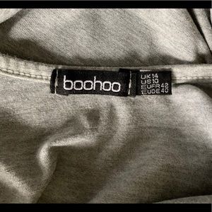 Boohoo Petite gray T-shirt tank maxi dress.